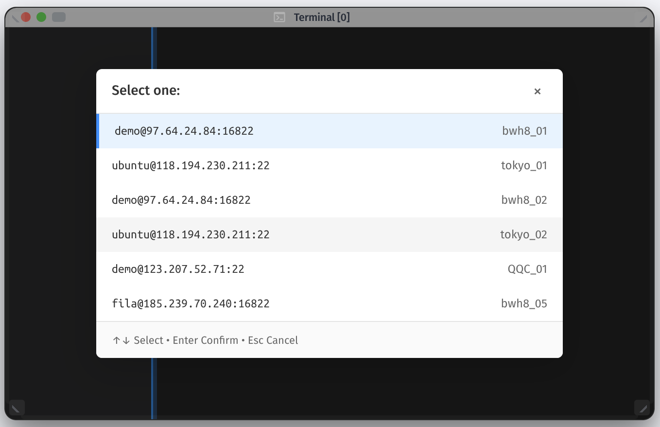 Terminal App Select